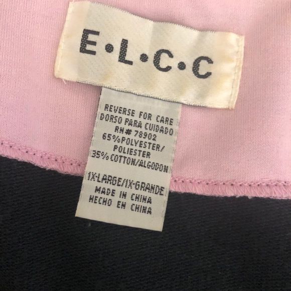ELCC zipper jacket plus size 1X black pink - Picture 10 of 13